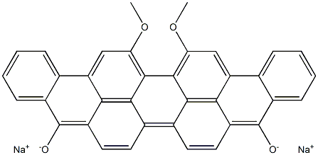 Disodium 16,17-dimethoxy-5,10-dinaphtho[1,2,3-cd:3',2',1'-lm]perylenediolate Struktur