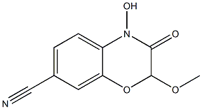 3,4-Dihydro-4-hydroxy-2-methoxy-3-oxo-2H-1,4-benzoxazine-7-carbonitrile Struktur