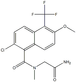 2-[N-[[2-Chloro-6-methoxy-5-trifluoromethyl-1-naphthalenyl]carbonyl]-N-methylamino]acetamide Struktur