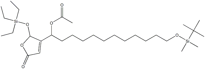 Acetic acid 1-[[2,5-dihydro-5-oxo-2-(triethylsiloxy)furan]-3-yl]-12-(tert-butyldimethylsiloxy)dodecyl ester Struktur