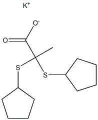 2,2-Bis(cyclopentylthio)propionic acid potassium salt Struktur