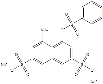 1-(Phenylsulfonyloxy)-8-aminonaphthalene-3,6-disulfonic acid disodium salt Struktur