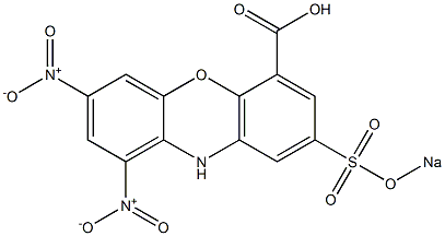 1,3-Dinitro-8-(sodiosulfo)-10H-phenoxazine-6-carboxylic acid Struktur