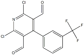 2,6-Dichloro-4-[m-(trifluoromethyl)phenyl]pyridine-3,5-dicarbaldehyde Struktur