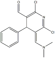 2,6-Dichloro-3,4-dihydro-3-[(dimethylamino)methylene]-4-phenylpyridine-5-carbaldehyde Struktur