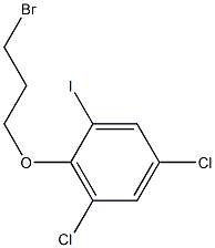 1-(3-Bromopropoxy)-2-iodo-4,6-dichlorobenzene Struktur