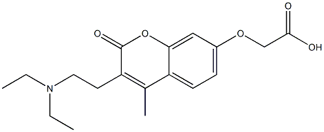 [[3-(2-Diethylaminoethyl)-4-methyl-2-oxo-2H-1-benzopyran-7-yl]oxy]acetic acid Struktur