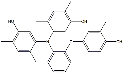 N,N-Bis(5-hydroxy-2,4-dimethylphenyl)-2-(4-hydroxy-3-methylphenoxy)benzenamine Struktur