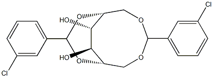 1-O,6-O:2-O,5-O-Bis(3-chlorobenzylidene)-D-glucitol Struktur