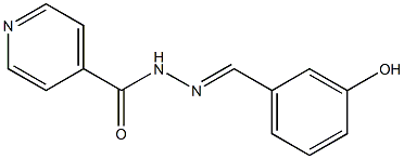 N'-(m-Hydroxybenzylidene)isonicotinic hydrazide Struktur