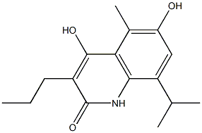 4,6-Dihydroxy-8-isopropyl-5-methyl-3-propylquinolin-2(1H)-one Struktur