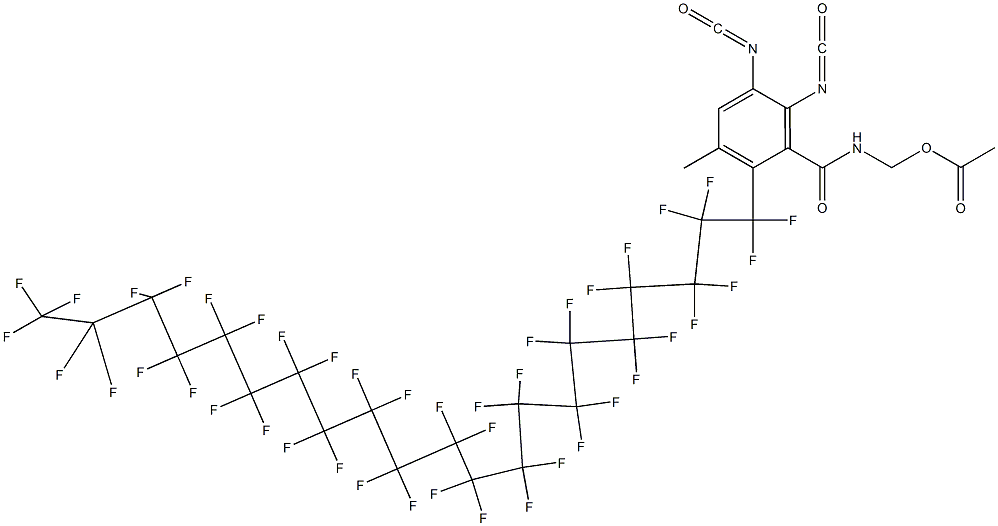 N-(Acetyloxymethyl)-2-(tritetracontafluorohenicosyl)-5,6-diisocyanato-3-methylbenzamide Struktur