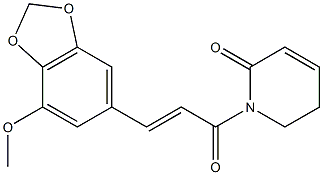 1,6-Dihydro-1-[(E)-3-(3-methoxy-4,5-methylenedioxyphenyl)acryloyl]pyridin-2(5H)-one Struktur