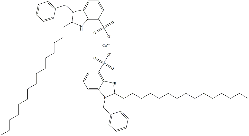 Bis(1-benzyl-2,3-dihydro-2-pentadecyl-1H-benzimidazole-4-sulfonic acid)calcium salt Struktur