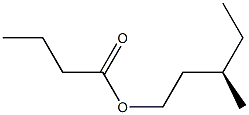 (-)-Butyric acid (R)-3-methylpentyl ester Struktur