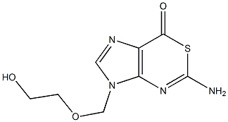 5-Amino-3-[(2-hydroxyethoxy)methyl]imidazo[4,5-d][1,3]thiazin-7(3H)-one Struktur