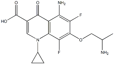 7-(2-Aminopropoxy)-6,8-difluoro-5-amino-1-cyclopropyl-1,4-dihydro-4-oxoquinoline-3-carboxylic acid Struktur