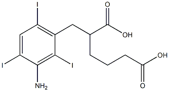 2-[(3-Amino-2,4,6-triiodophenyl)methyl]adipic acid Struktur