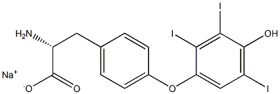 (R)-2-Amino-3-[4-(4-hydroxy-2,3,5-triiodophenoxy)phenyl]propanoic acid sodium salt Struktur