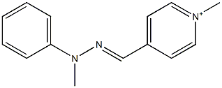 1-Methyl-4-(2-methyl-2-phenylhydrazonomethyl)pyridinium Struktur