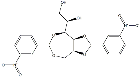 3-O,6-O:4-O,5-O-Bis(3-nitrobenzylidene)-L-glucitol Struktur