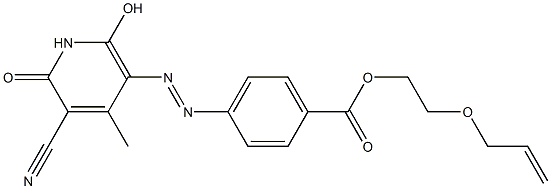 p-(5-Cyano-2-hydroxy-4-methyl-6-oxo-1,6-dihydropyridin-3-ylazo)benzoic acid 2-allyloxyethyl ester Struktur