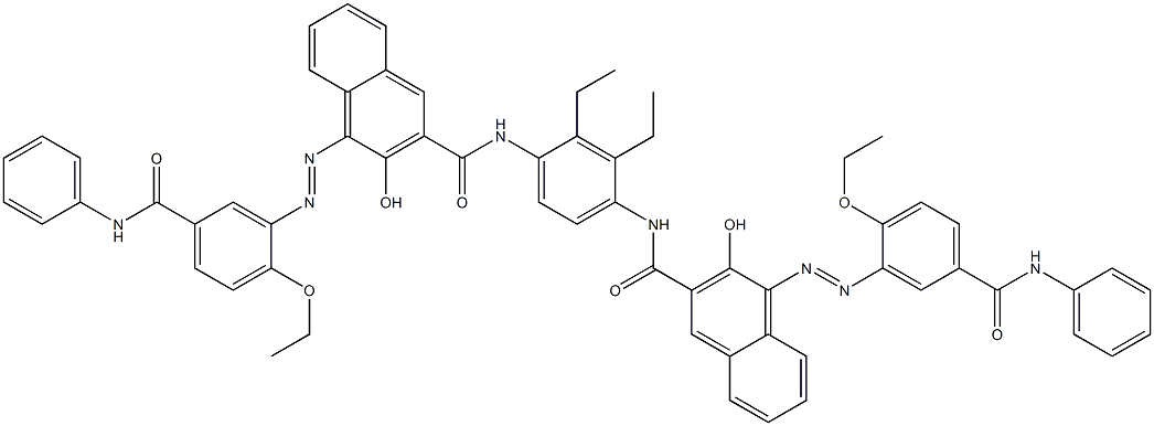 N,N'-(2,3-Diethyl-1,4-phenylene)bis[4-[[2-ethoxy-5-(phenylcarbamoyl)phenyl]azo]-3-hydroxy-2-naphthalenecarboxamide] Struktur