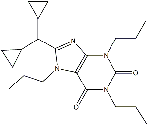 8-Dicyclopropylmethyl-1,3,7-tripropylxanthine Struktur