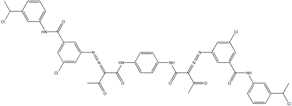 3,3'-[1,4-Phenylenebis[iminocarbonyl(acetylmethylene)azo]]bis[N-[3-(1-chloroethyl)phenyl]-5-chlorobenzamide] Struktur