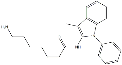 N-(1-Phenyl-3-methyl-1H-indol-2-yl)-7-aminoheptanamide Struktur