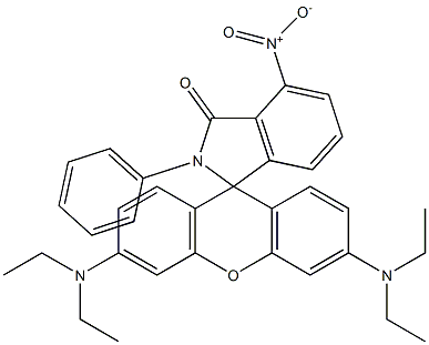 3',6'-Bis(diethylamino)-2-phenyl-4-nitrospiro[1H-isoindole-1,9'-[9H]xanthen]-3(2H)-one Struktur