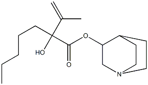 2-Hydroxy-2-(1-methylvinyl)heptanoic acid quinuclidin-3-yl ester Struktur