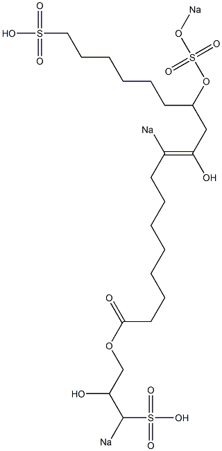 10-Hydroxy-9-sodiosulfo-12-[(sodiosulfo)oxy]-9-octadecenoic acid (2-hydroxy-3-sodiosulfopropyl) ester Struktur