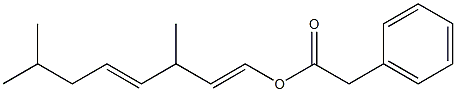 Phenylacetic acid 3,7-dimethyl-1,4-octadienyl ester Struktur