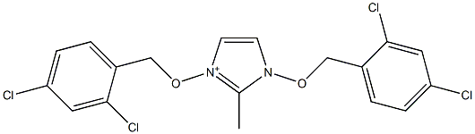 1,3-Bis(2,4-dichlorobenzyloxy)-2-methyl-1H-imidazol-3-ium Struktur