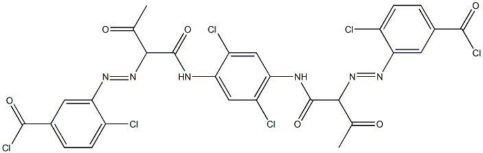 2,5-Dichloro-1,4-bis[2-(2-chloro-5-chloroformylphenylazo)-1,3-dioxobutylamino]benzene Struktur