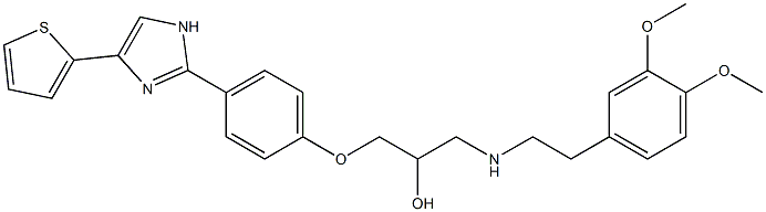 (S)-1-[[2-(3,4-Dimethoxyphenyl)ethyl]amino]-3-[4-[4-(2-thienyl)-1H-imidazol-2-yl]phenoxy]-2-propanol Struktur