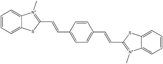 2,2'-[1,4-Phenylenebis(2,1-ethenediyl)]bis(3-methylbenzothiazol-3-ium) Struktur