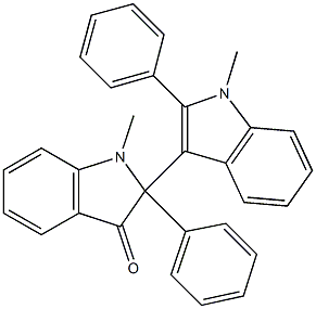 1-Methyl-2-phenyl-2-(1-methyl-2-phenyl-1H-indole-3-yl)-1H-indole-3(2H)-one Struktur