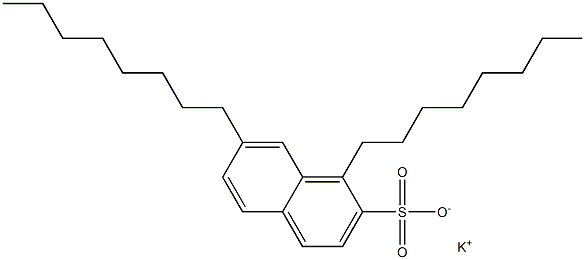 1,7-Dioctyl-2-naphthalenesulfonic acid potassium salt Struktur