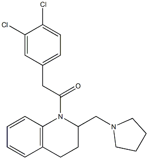 1-[(3,4-Dichlorophenyl)acetyl]-1,2,3,4-tetrahydro-2-[(1-pyrrolidinyl)methyl]quinoline Struktur