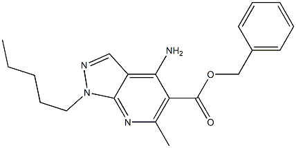 1-Pentyl-4-amino-6-methyl-1H-pyrazolo[3,4-b]pyridine-5-carboxylic acid benzyl ester Struktur