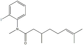 N,3,7-Trimethyl-N-(2-iodophenyl)-6-octenamide Struktur