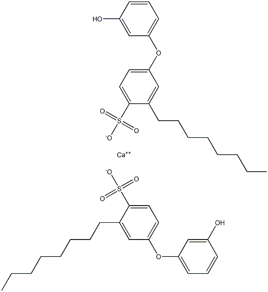 Bis(3'-hydroxy-3-octyl[oxybisbenzene]-4-sulfonic acid)calcium salt Struktur