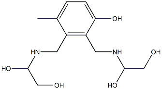 2,3-Bis[[(1,2-dihydroxyethyl)amino]methyl]-4-methylphenol Struktur