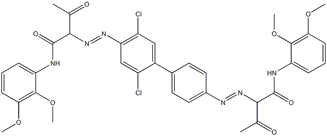 4,4'-Bis[[1-(2,3-dimethoxyphenylamino)-1,3-dioxobutan-2-yl]azo]-2,5-dichloro-1,1'-biphenyl Struktur