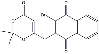 6-[[(3-Bromo-1,4-dihydro-1,4-dioxonaphthalen)-2-yl]methyl]-2,2-dimethyl-4H-1,3-dioxin-4-one Struktur