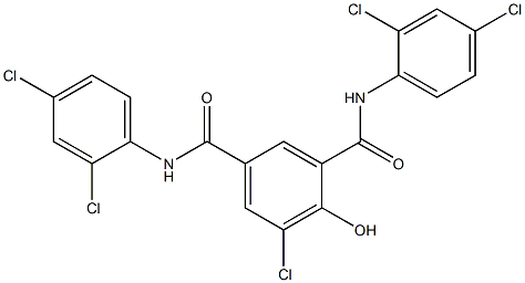 N,N'-Bis(2,4-dichlorophenyl)-5-chloro-4-hydroxy-1,3-benzenedicarboxamide Struktur