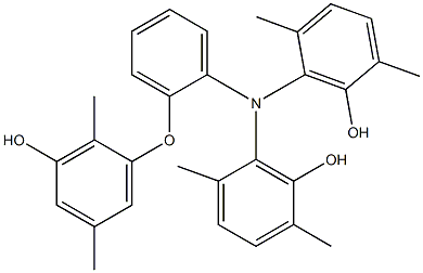 N,N-Bis(6-hydroxy-2,5-dimethylphenyl)-2-(3-hydroxy-2,5-dimethylphenoxy)benzenamine Struktur