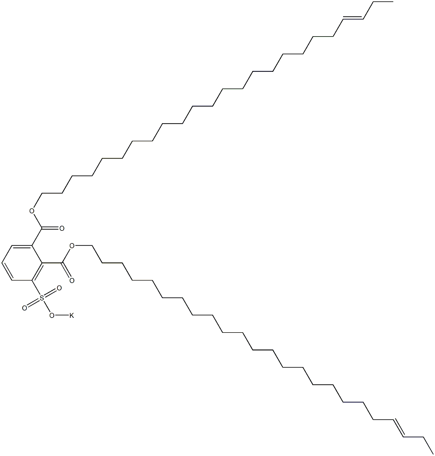 3-(Potassiosulfo)phthalic acid di(21-tetracosenyl) ester Struktur